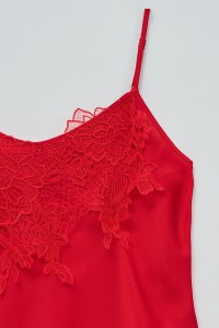 SATIN TOP WITH LACE