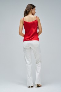 SATIN TOP WITH LACE