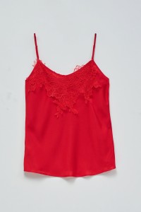 SATIN TOP WITH LACE