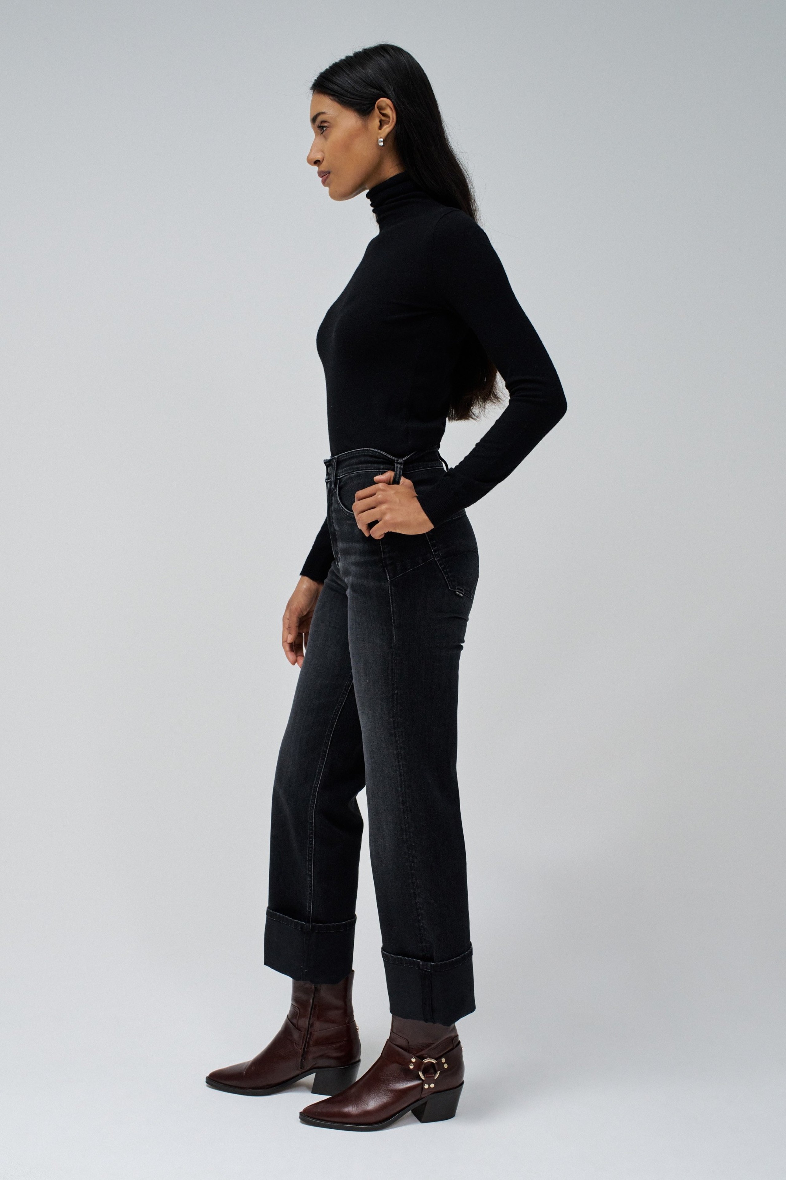 Faith High Waisted Push In Jeans-Light Blue Denim