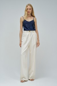 SATIN TOP WITH LACE