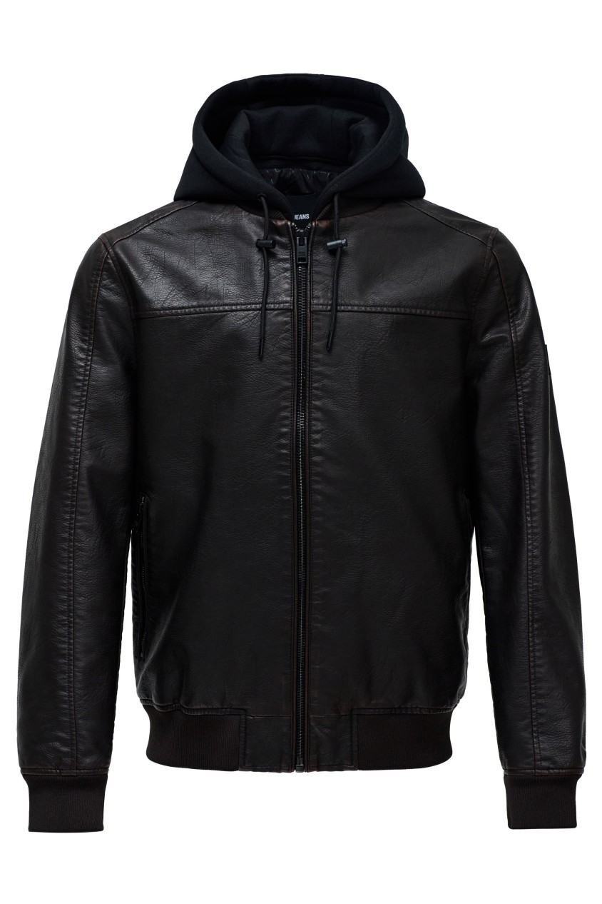 BOMBER JACKET LEATHER EFFECT