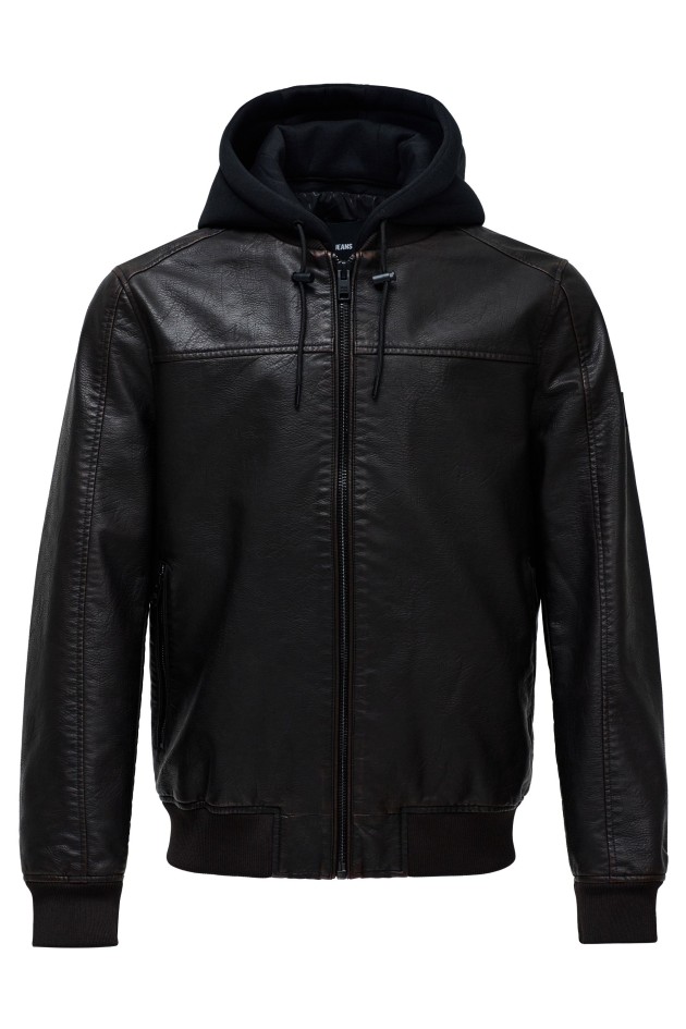 BOMBER JACKET LEATHER EFFECT
