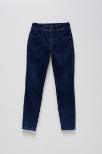 SECRET PUSH IN CROPPED SKINNY WITH PRINT JEANS