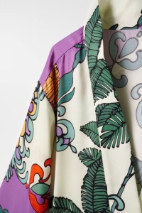 KIMONO SATIN  IMPRIM ET FRANGES