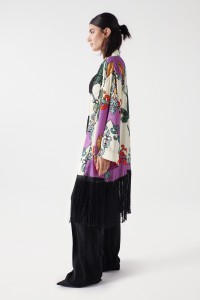KIMONO SATIN  IMPRIM ET FRANGES