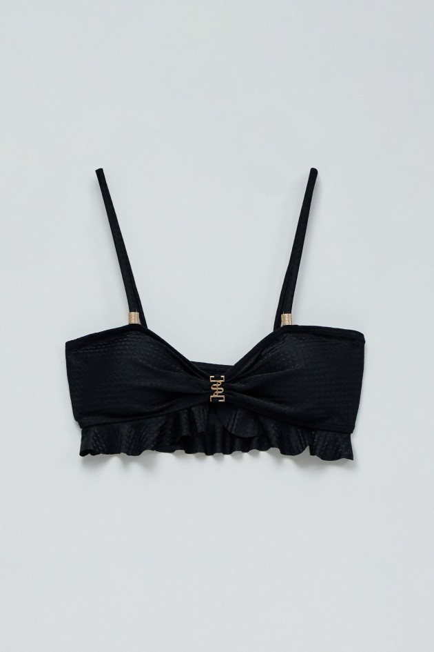 TEXTURED MESH BIKINI TOP