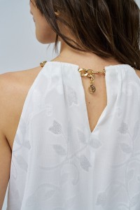 TOP MIT JACQUARD-STICKEREI
