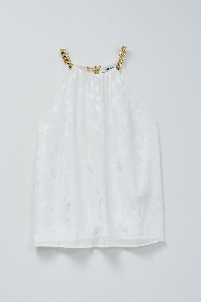TOP MIT JACQUARD-STICKEREI