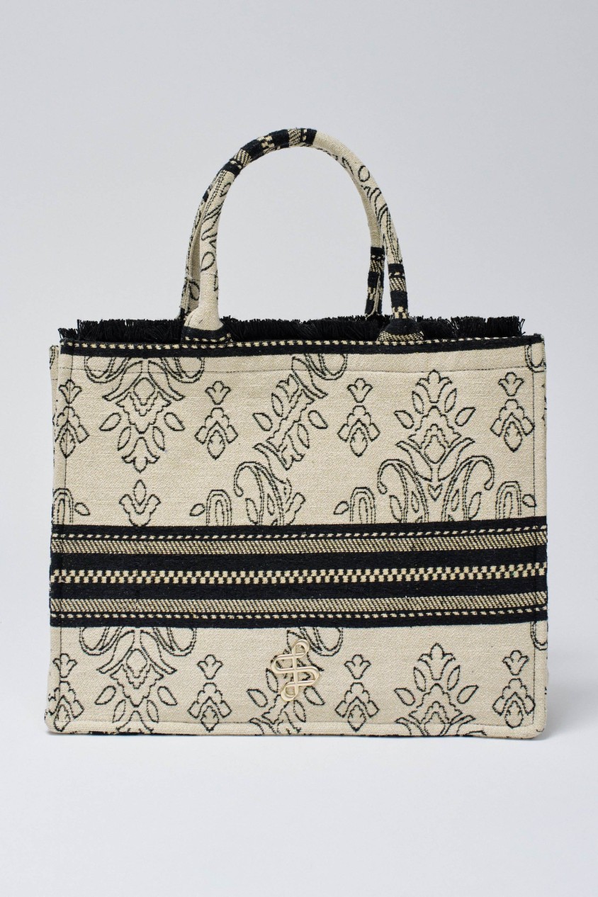 TOTEBAG COM BORDADOS JACQUARD