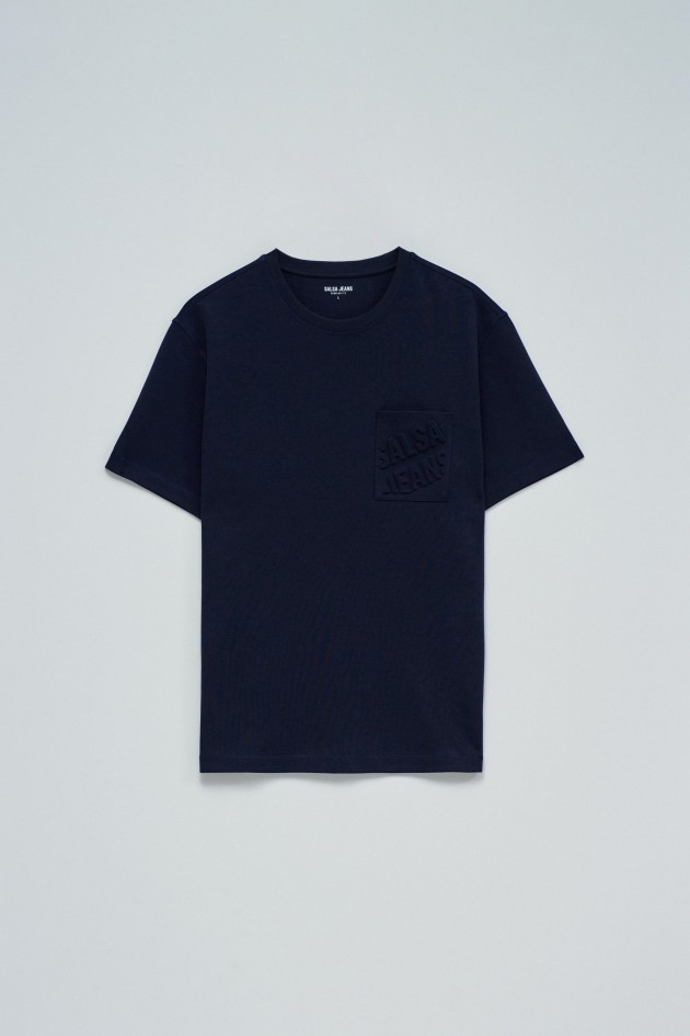 T-SHIRT MIT PRÄGUNG DES MARKENLOGOS