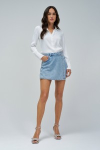 SKORT IN LIGHTDENIM