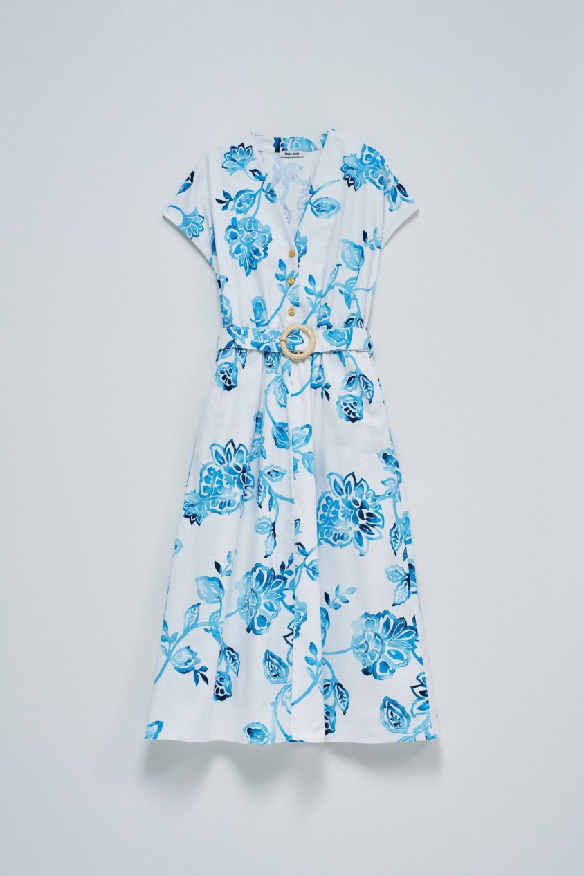 VESTIDO CAMISEIRO COM ESTAMPADO FLORAL