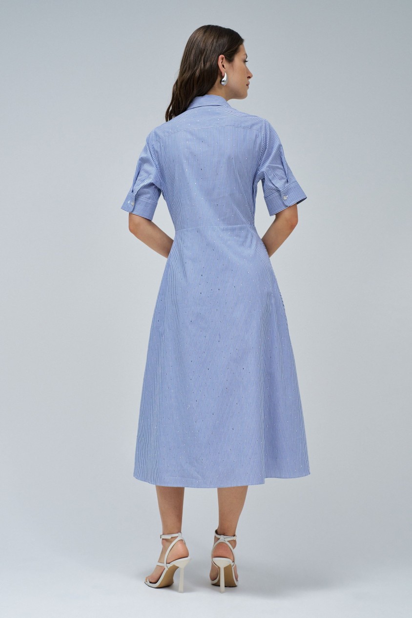 VESTIDO CAMISEIRO COM RISCAS