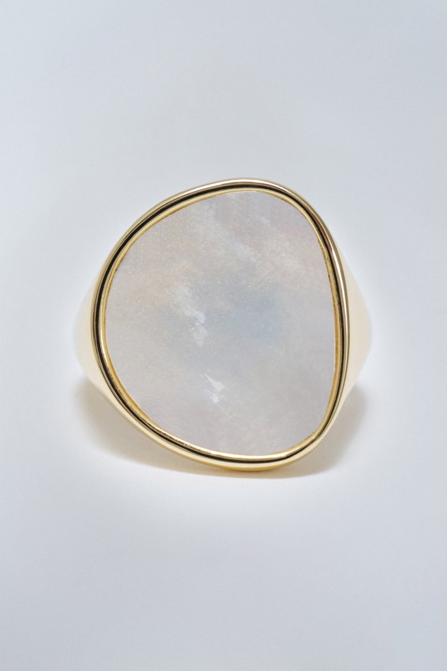VERSTELLBARER RING MIT PERLMUTT