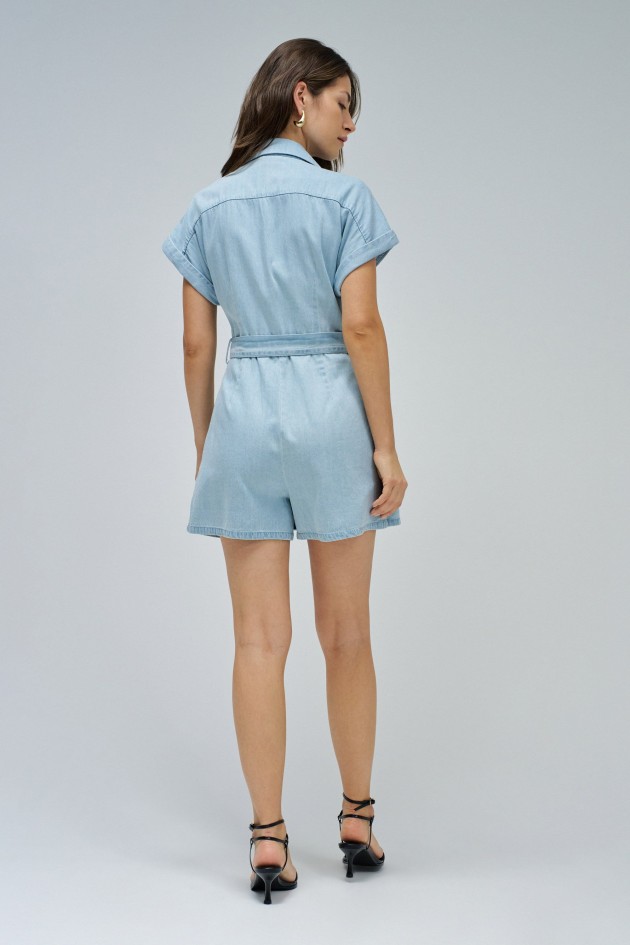 SHORT JUMPSUIT IN LIGHTDENIM