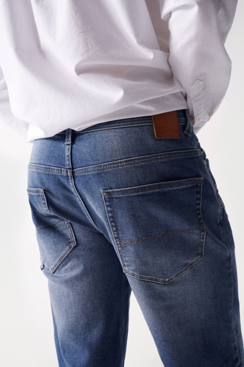 PANTALÓN CORTO VAQUERO AZUL REGULAR SOFT DENIM