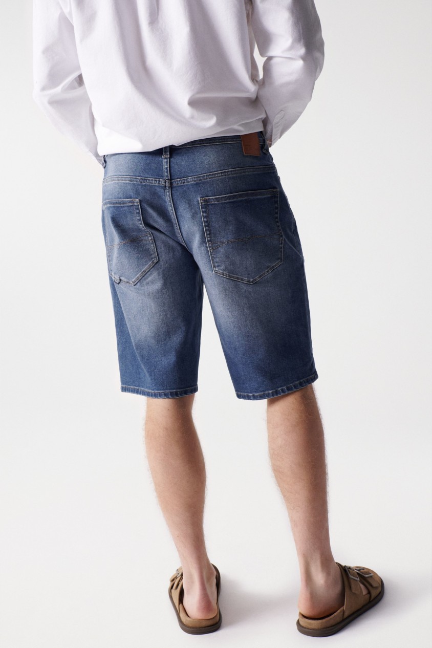 PANTALÓN CORTO VAQUERO AZUL REGULAR SOFT DENIM