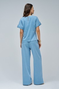 BLUSA EM LIGHTDENIM