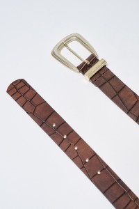 CEINTURE EN CUIR EFFET CROCODILE