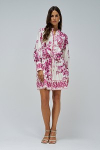 SHIRT DRESS WITH FLORAL PATTERN