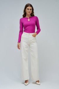 RIBBED KNIT SWEATER