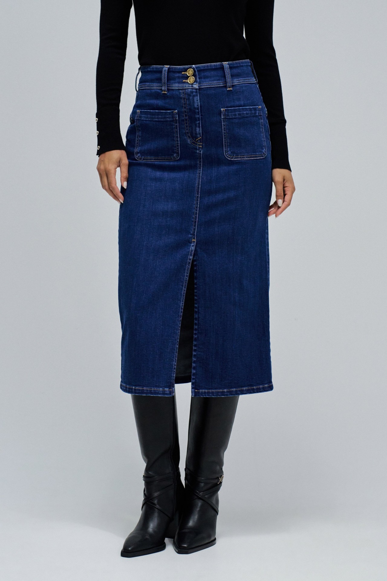 SECRET PUSH IN MIDI SKIRT