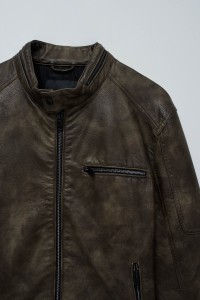 BIKER JACKE LEDER OPTIK