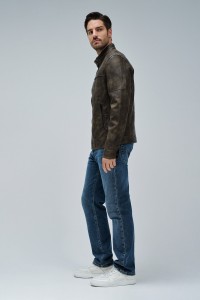 BIKER JACKE LEDER OPTIK
