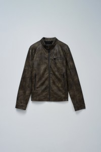 BIKER JACKE LEDER OPTIK