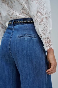 PALAZZO TROUSERS IN LIGHTDENIM