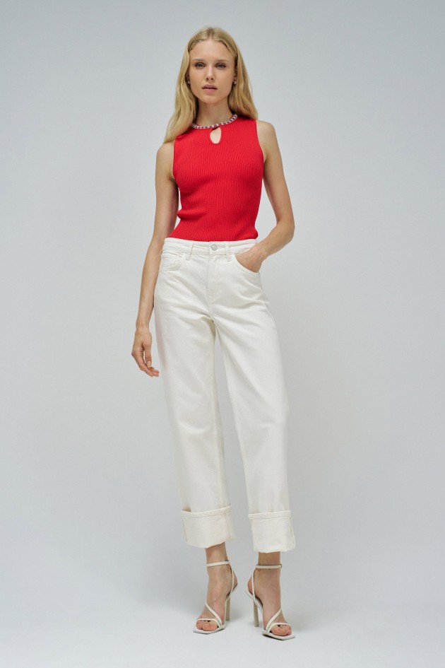 RIBBED TOP WITH SPARKLES