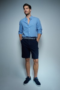 REGULAR FIT SHORTS WITH LINEN