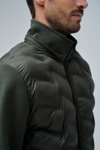VESTE REMBOURRE AVEC MLANGE DE MATRIAUX