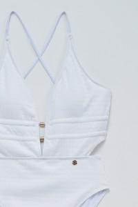 TEXTURED MESH SWIMSUIT