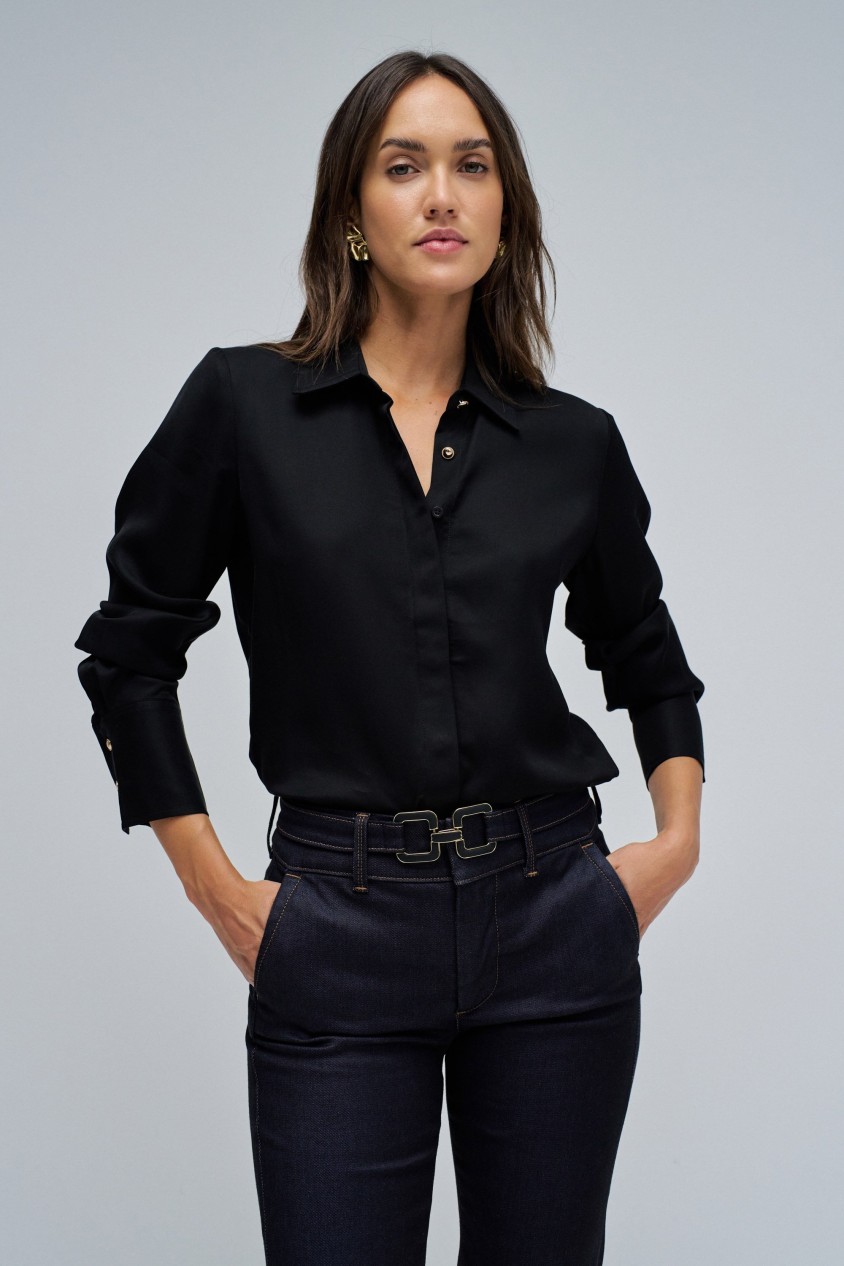 Camisa Vaquera Camisa Negra Salsa Denim Shirt Camisa Vaquera