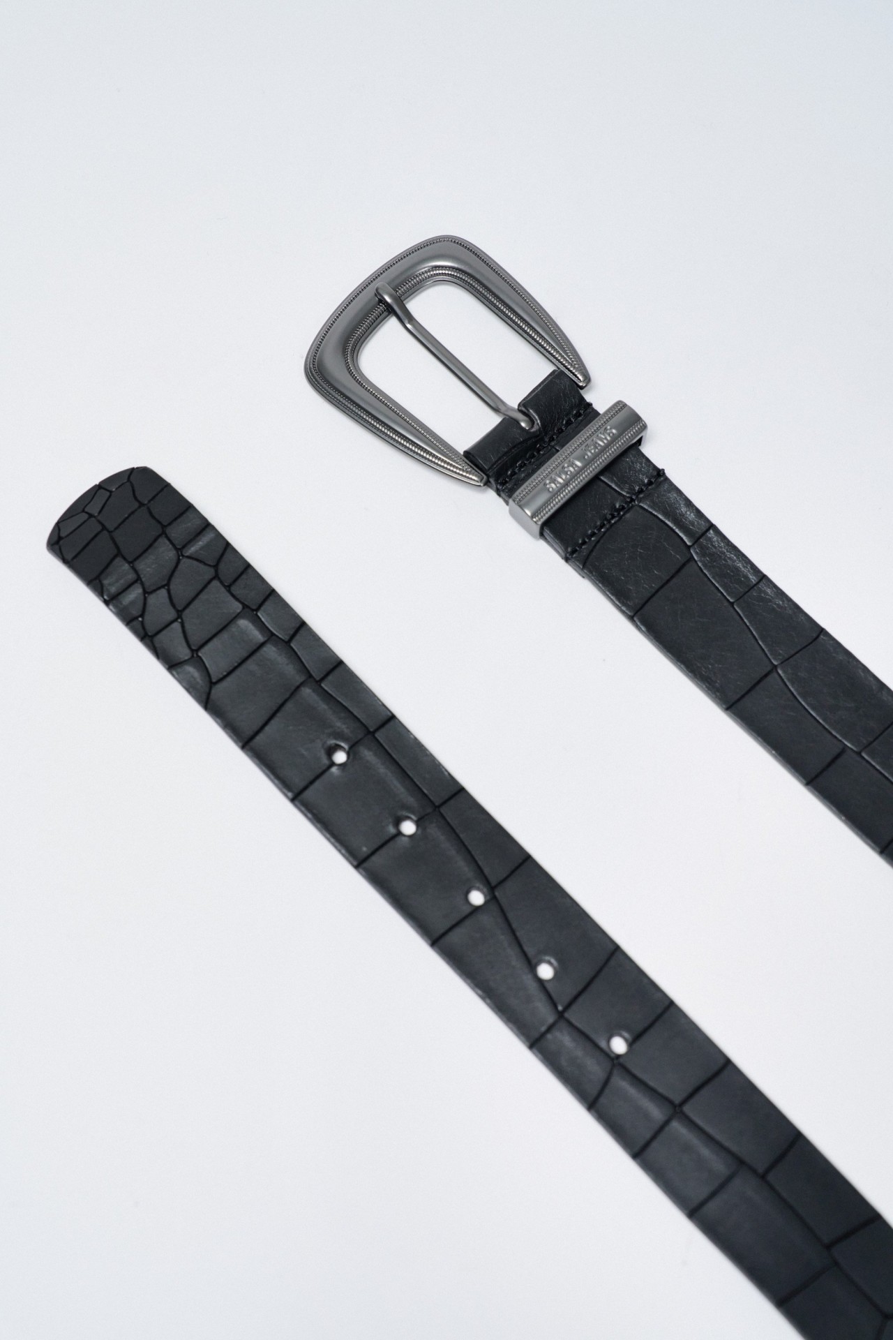 CEINTURE EN CUIR EFFET CROCODILE