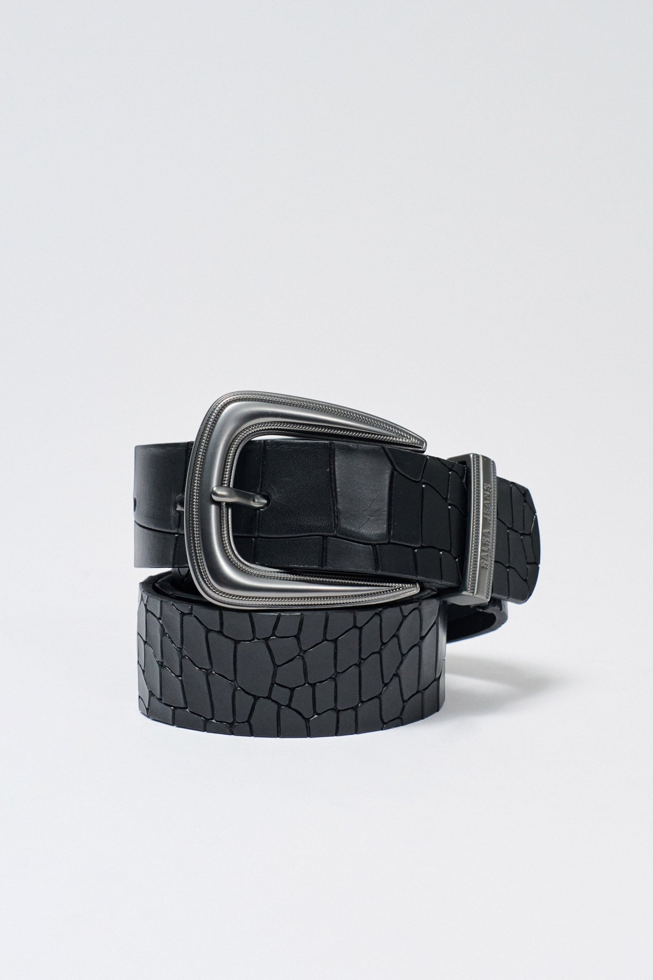 CEINTURE EN CUIR EFFET CROCODILE