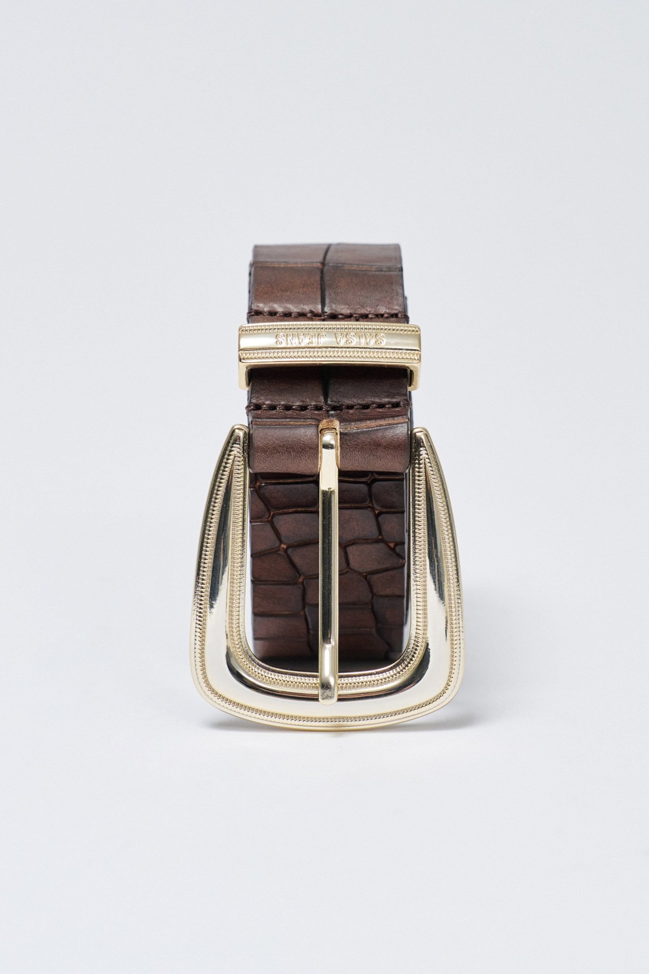 CEINTURE EN CUIR EFFET CROCODILE