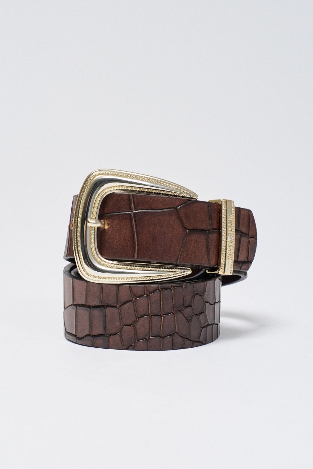 CEINTURE EN CUIR EFFET CROCODILE
