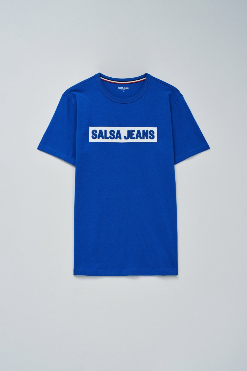 T-SHIRT MIT PRÄGUNG DES MARKENLOGOS