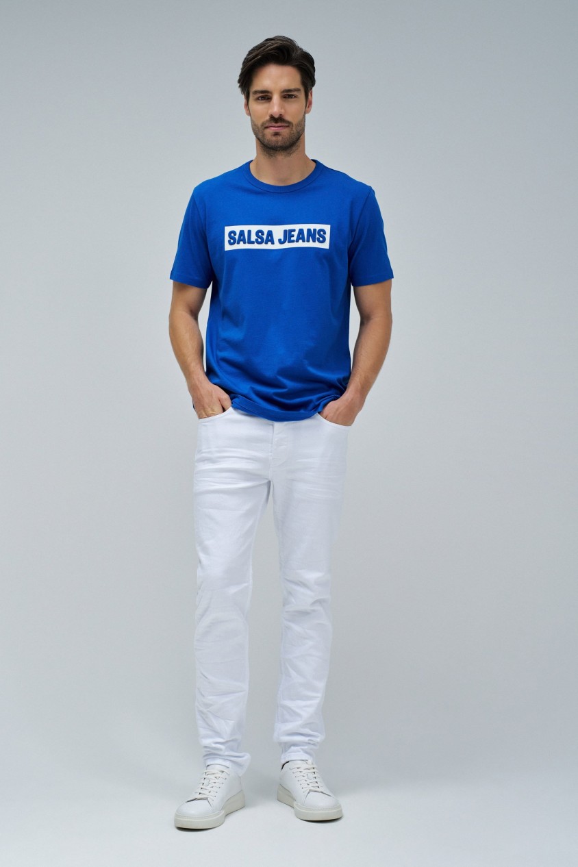 T-SHIRT MIT PRÄGUNG DES MARKENLOGOS