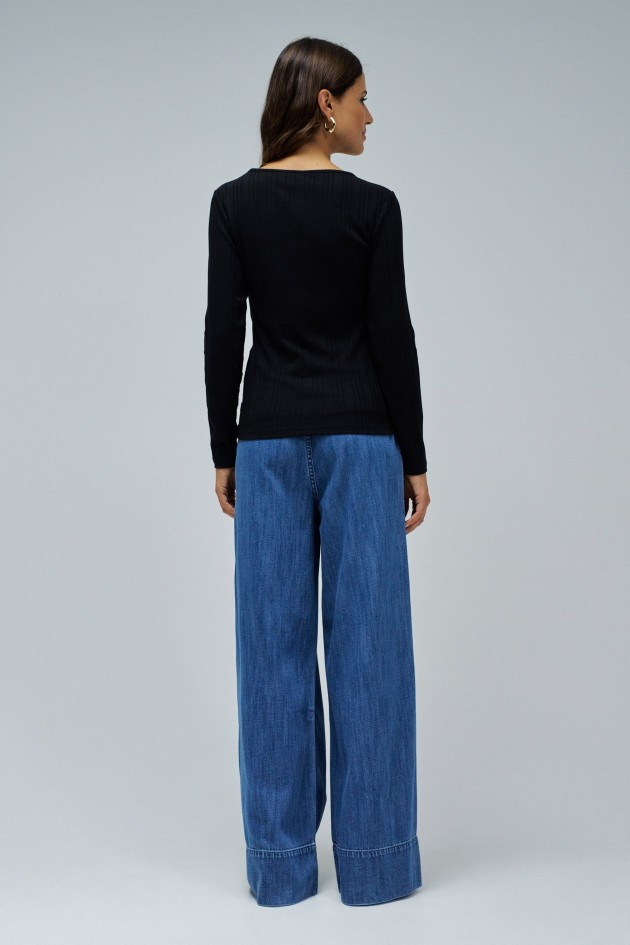 PULL EN MAILLE CÔTELÉE