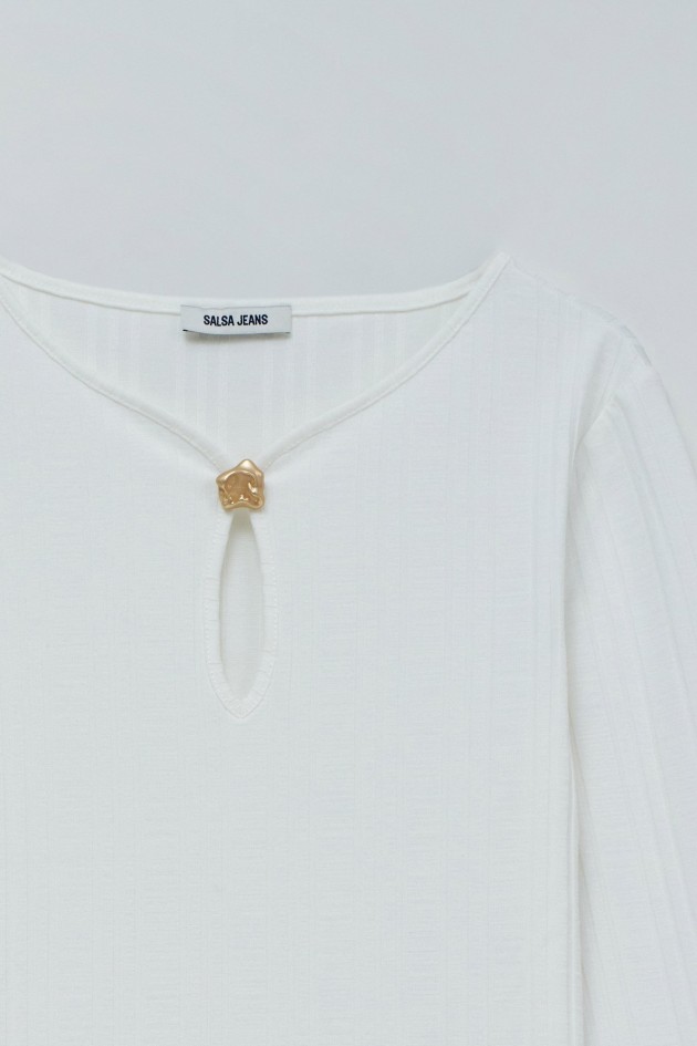 CAMISOLA DE MALHA CANELADA