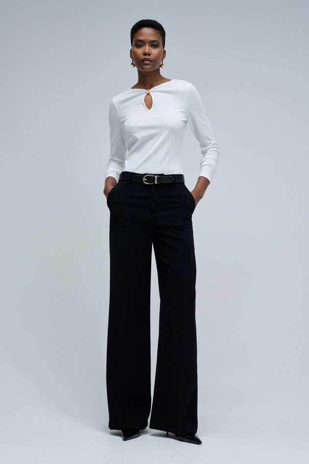 CAMISOLA DE MALHA CANELADA