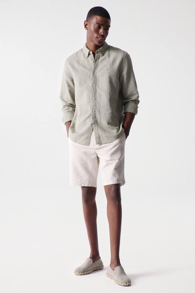 SHIRT WITH LINEN BLEND