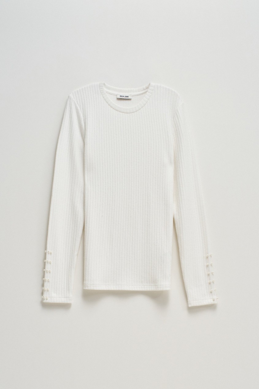 CAMISOLA DE MALHA FINA CANELADA