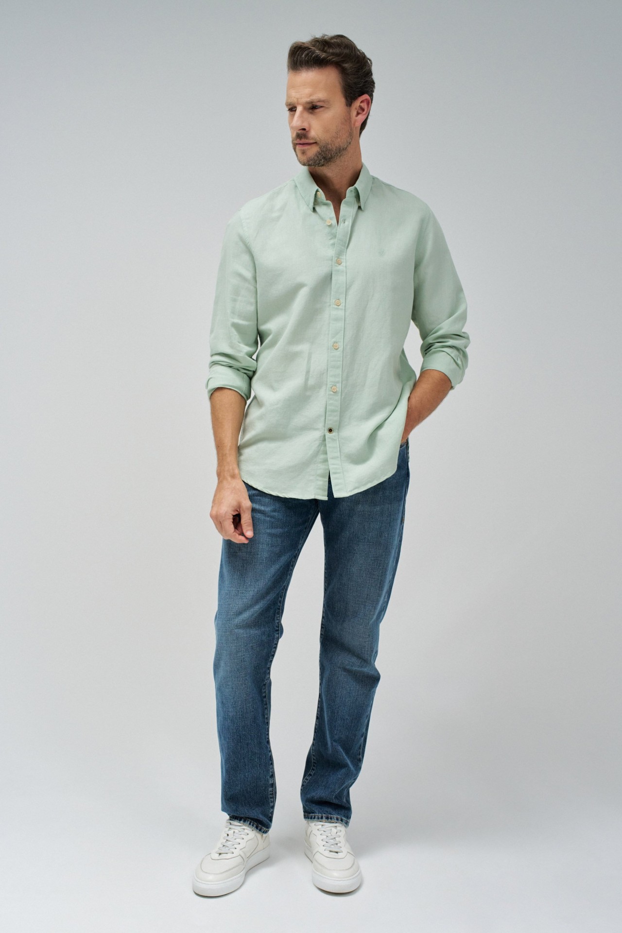 SHIRT WITH LINEN BLEND