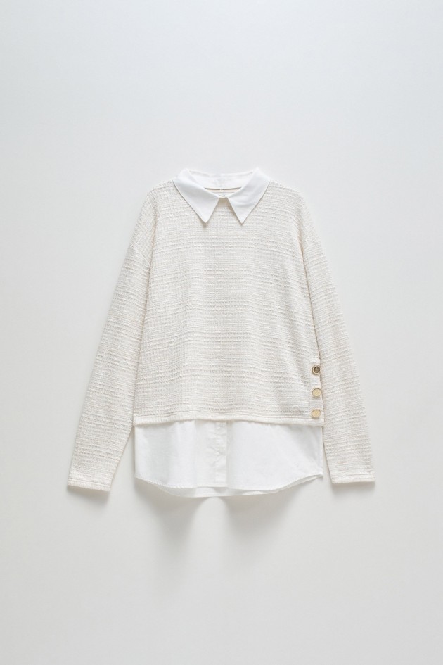 SWEATER COMBINED WITH SHIRT
