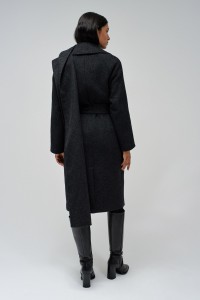 WOOLLEN COAT WITH REMOVABLE SCARF